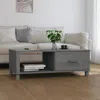 Vidaxl Coffee Table Dark Grey Solid Pinewood, Mdf 39.4 X 21.7 X 13.8 In