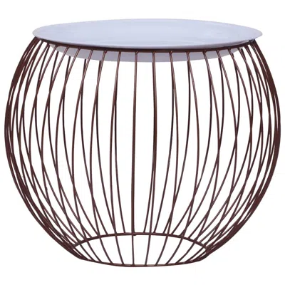 Vidaxl Coffee Table Gold Ã˜ 16.1", 287658 In Brown
