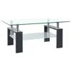 Vidaxl Coffee Table Gray And Transparent 37.4"x21.7"x15.7" Tempered Glass