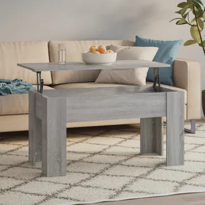Vidaxl Coffee Table Gray Sonoma 39.8"x19.3"x20.5" Engineered Wood In White