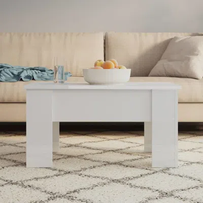 Vidaxl Coffee Table High Gloss White 31.1"x19.3"x16.1" Engineered Wood