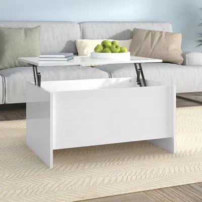 Vidaxl Coffee Table High Gloss White 31.5"x21.9"x16.3" Engineered Wood