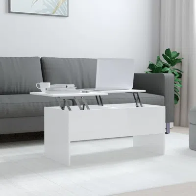 Vidaxl Coffee Table High Gloss White 40.2"x19.9"x18.3" Engineered Wood