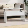 Vidaxl Coffee Table High Gloss White 40.2"x19.9"x20.7" Engineered Wood