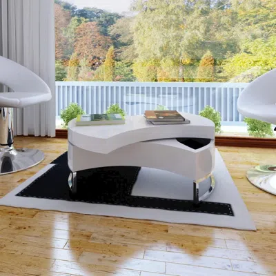 Vidaxl Coffee Table Shape-adjustable High Gloss White, 240424