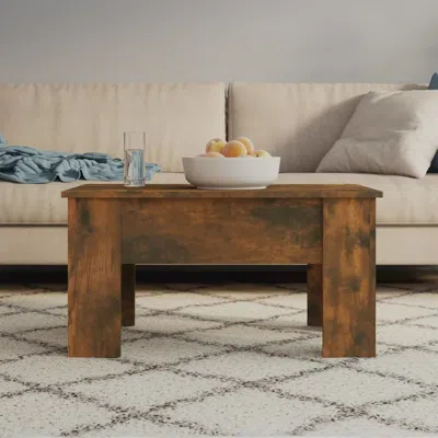 Vidaxl Coffee Table Smoked Oak 31.1"x19.3"x16.1" Engineered Wood In Brown