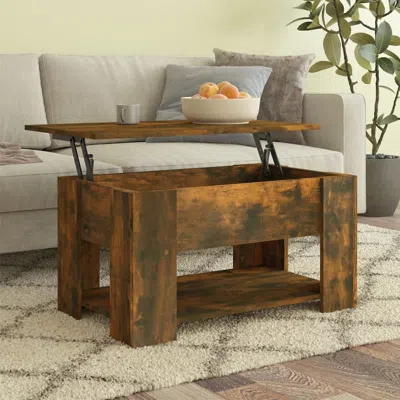 Vidaxl Coffee Table Smoked Oak 31.1"x19.3"x16.1" Engineered Wood In Brown