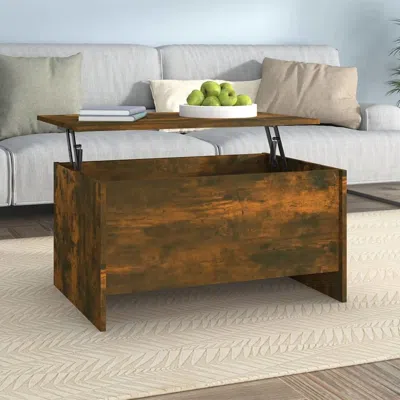 Vidaxl Coffee Table Smoked Oak 31.5"x21.9"x16.3" Engineered Wood In Brown