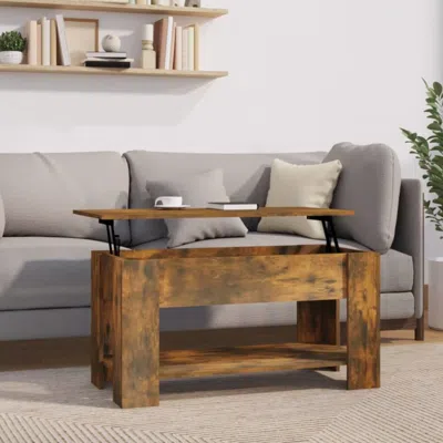 Vidaxl Coffee Table Smoked Oak 39.8"x19.3"x20.5" Engineered Wood In Brown