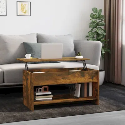 Vidaxl Coffee Table Smoked Oak 40.2"x19.7"x20.7" Engineered Wood In Brown