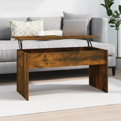 Vidaxl Coffee Table Smoked Oak 40.2"x19.9"x20.7" Engineered Wood In Brown