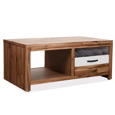 Vidaxl Coffee Table Solid Acacia Wood 35.4"x19.7"x14.8", 246043 In Brown