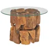 Vidaxl Coffee Table Solid Teak Driftwood 23.6", 243474