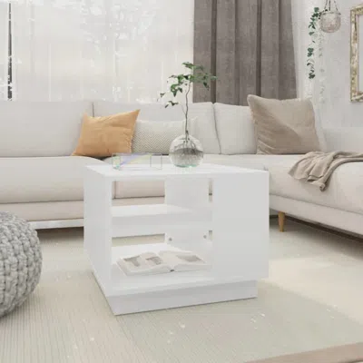 Vidaxl Coffee Table White 21.7"x21.7"x16.9" Engineered Wood