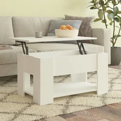 Vidaxl Coffee Table White 31.1"x19.3"x16.1" Engineered Wood