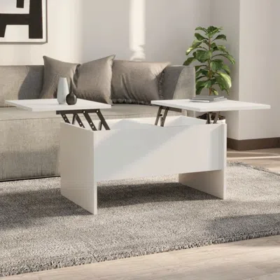 Vidaxl Coffee Table White 31.5"x19.7"x16.7" Engineered Wood