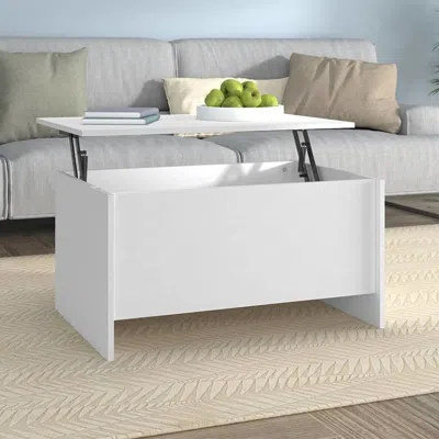 Vidaxl Coffee Table White 31.5"x21.9"x16.3" Engineered Wood