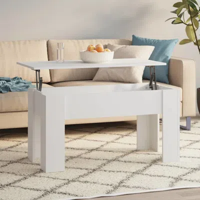 Vidaxl Coffee Table White 39.8"x19.3"x20.5" Engineered Wood