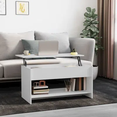 Vidaxl Coffee Table White 40.2"x19.7"x20.7" Engineered Wood In Gray