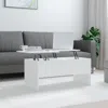 Vidaxl Coffee Table White 40.2"x19.9"x18.3" Engineered Wood