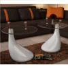 Vidaxl Coffee Tables 2 Pcs With Round Glass Top High Gloss White, 240322