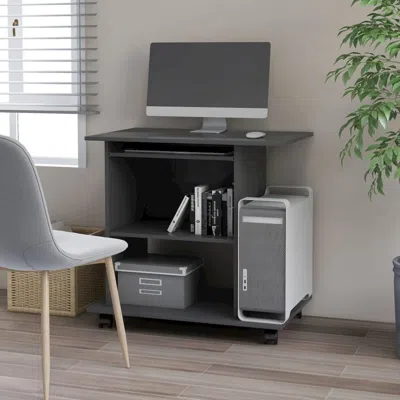 Vidaxl Computer Desk Gray 31.5"x19.7"x29.5" Chipboard, 802896