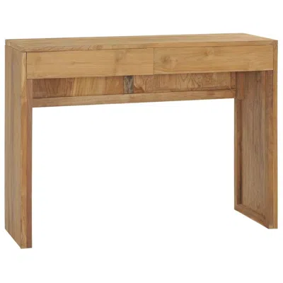 Vidaxl Console Table 39.4"x13.8"x29.5" Solid Teak Wood, 288842 In Brown