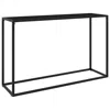 Vidaxl Console Table Black Tempered Glass, Powder-coated Steel Medium