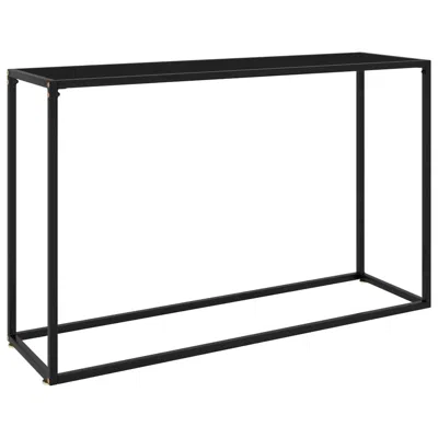 Vidaxl Console Table Black Tempered Glass, Powder-coated Steel Medium