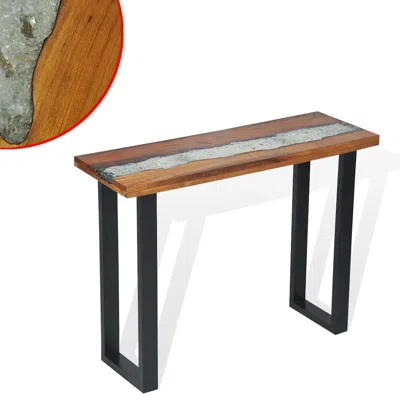 Vidaxl Console Table Teak 39.4"x13.8"x29.5", 245065 In Brown