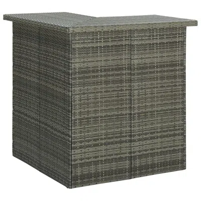 Vidaxl Corner Bar Table Gray 39.4"x19.7"x41.3" Poly Rattan, 313482