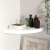 Vidaxl Corner Shelf High Gloss White Honeycomb Mdf, Metal 13.8x13.8x1.5 In In White