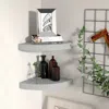 Vidaxl Corner Shelf Set Of 2 Gray Honeycomb Mdf, Metal 9.8x9.8 In In Gray