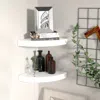 Vidaxl Corner Shelf Set Of 2 High Gloss White Honeycomb Mdf, Metal