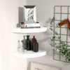 Vidaxl Corner Shelf Set Of 2 White Honeycomb Mdf, Metal Standard In White