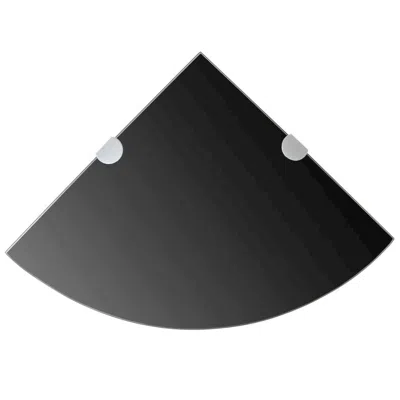 Vidaxl Corner Shelf With Chrome Supports Glass Black 9.8"x9.8", 243855