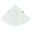 Vidaxl Corner Shelves 2 Pcs With Chrome Supports Glass White 9.8"x9.8", 3051598