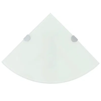 Vidaxl Corner Shelves 2 Pcs With Chrome Supports Glass White 9.8"x9.8", 3051598