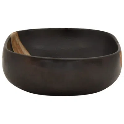 Vidaxl Countertop Basin Black Oval 23.2x15.7x5.5" Ceramic In Black;brown