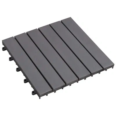 Vidaxl Decking Tile 20 Pcs Grey 11.81 X 11.81 In Acacia Hardwood In Gray