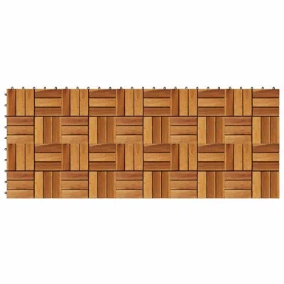 Vidaxl Decking Tile Brown 11.81 X 11.81 In Acacia Hardwood