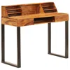 Vidaxl Desk 43.3"x19.7"x37" Solid Sheesham Wood And Steel, 247964