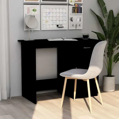 Vidaxl Desk Black 39.4"x19.7"x29.9" Chipboard, 801081 In Gray