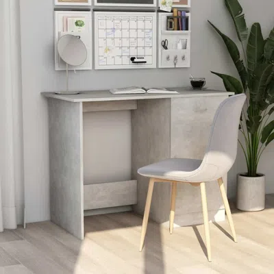 Vidaxl Desk Concrete Gray 39.4"x19.7"x29.9" Chipboard, 801084