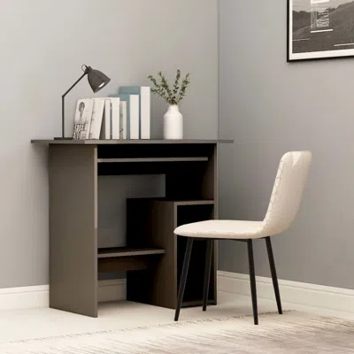 Vidaxl Desk Gray 31.5"x17.7"x29.1" Chipboard, 801366