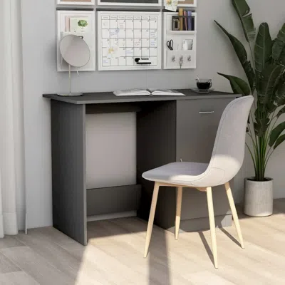 Vidaxl Desk Gray 39.4"x19.7"x29.9" Chipboard, 801082