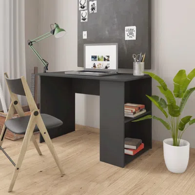 Vidaxl Desk Gray 43.3"x23.6"x28.7" Chipboard, 800578 In Neutral