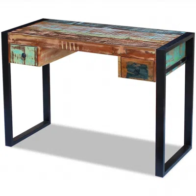 Vidaxl Desk Solid Reclaimed Wood, 243276 In Brown