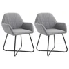 Vidaxl Dining Chair Set Of 2 Light Grey Polyester Standard Ergonomic