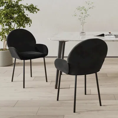 Vidaxl Dining Chairs 2 Pcs Black Velvet